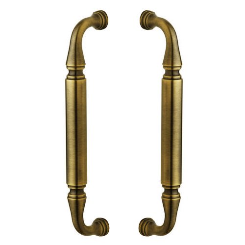 10" Centers Back to Back Glass Door Pull in Satin Brass & Black