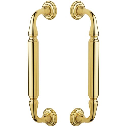 10" Centers Back to Back Door Pull in Unlacquered Brass