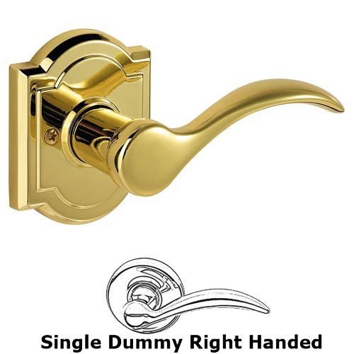 Single Dummy Tobin Door Lever in Polished Brass