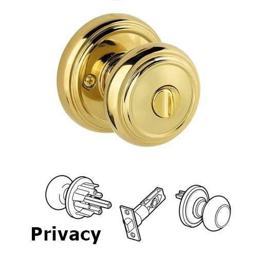 Privacy Alcott Door Knob in Polished Brass