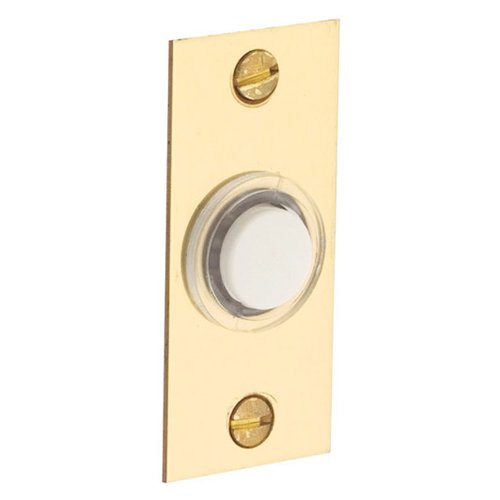 2 1/4" x 1" Rectangular Bell Button in Lifetime PVD Polished Brass