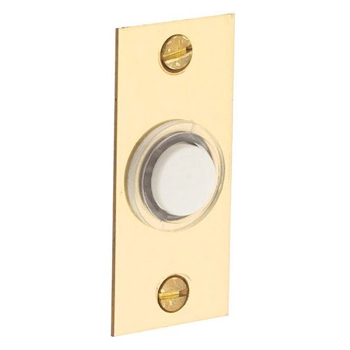 2 1/4" x 1" Rectangular Bell Button in Polished Brass