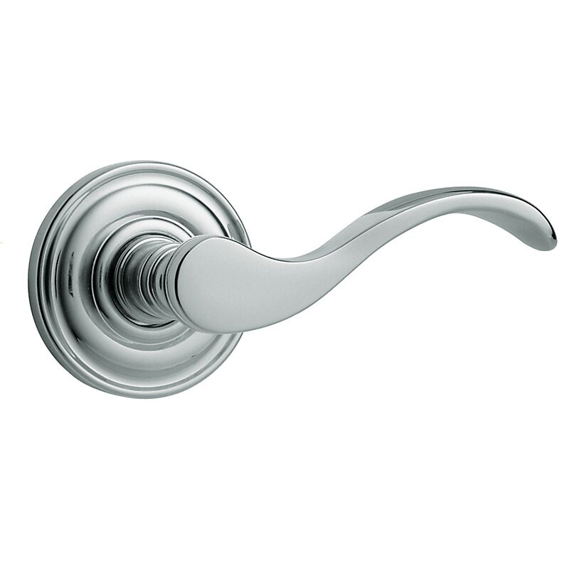 Oversized Full Dummy Door Lever with Classic Rose in Polished Chrome