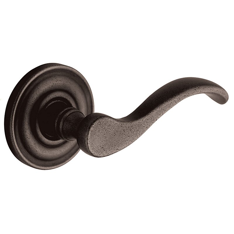 Oversized Full Dummy Door Lever with Classic Rose in Distressed Oil Rubbed Bronze