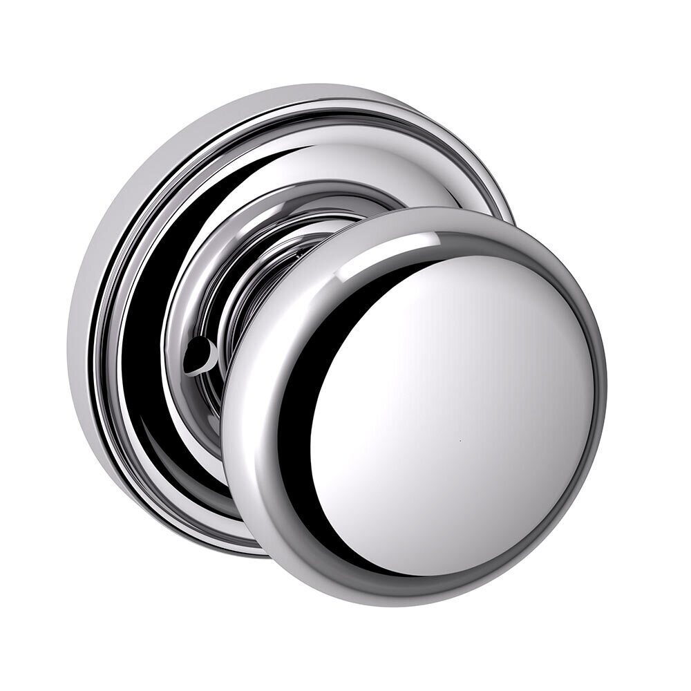 Privacy Door Knob with Rose in Polished Chrome