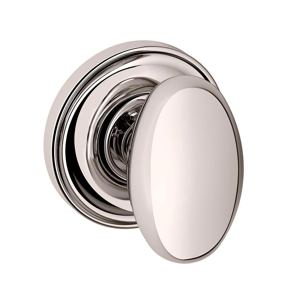 Single Dummy Door Knob with Classic Rose in Lifetime PVD Polished Nickel