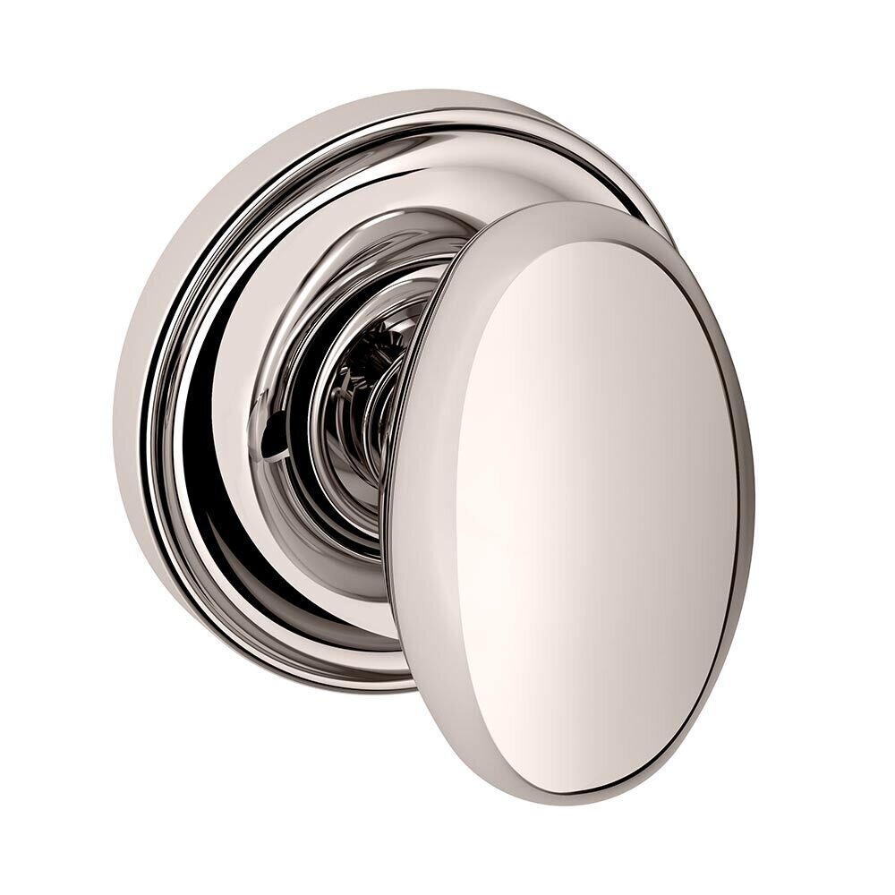 Privacy Door Knob with Classic Rose in Lifetime PVD Polished Nickel