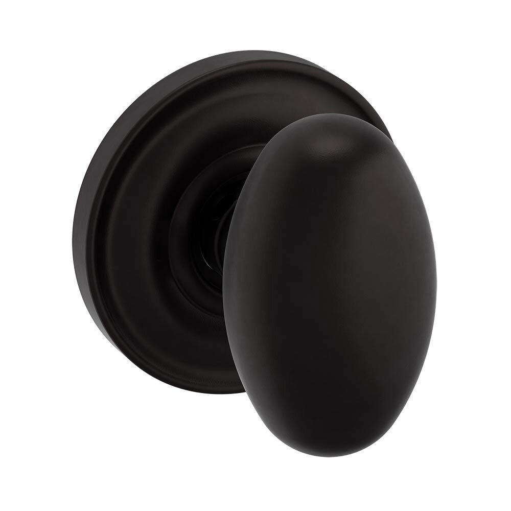 Single Dummy Door Knob with Classic Rose in Oil Rubbed Bronze