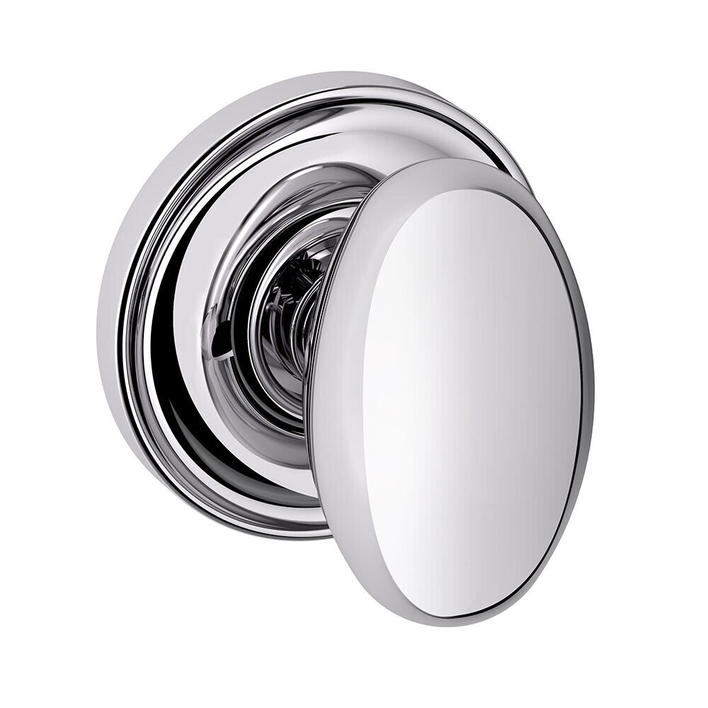 Privacy Door Knob with Classic Rose in Polished Chrome
