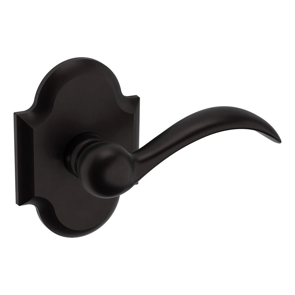 Right Handed Single Dummy Door Lever with Arched Rose in Oil Rubbed Bronze