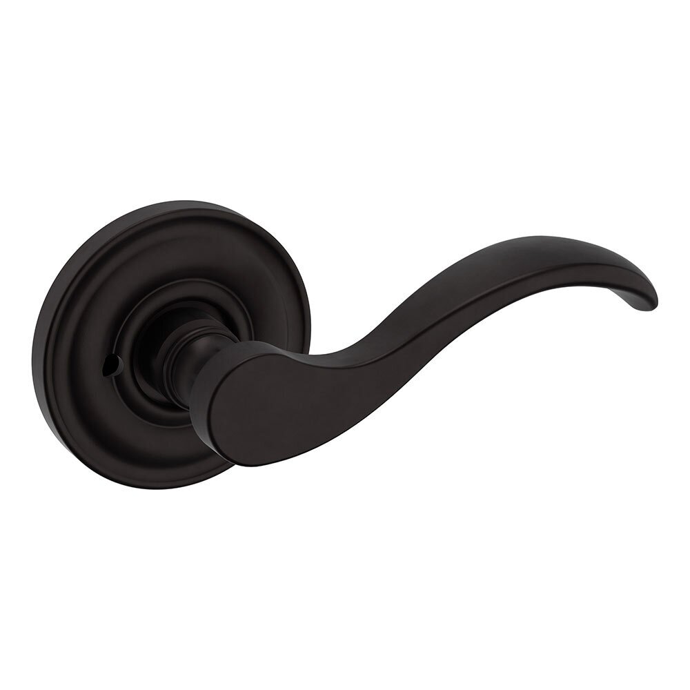 Privacy Door Lever with Classic Rose in Oil Rubbed Bronze