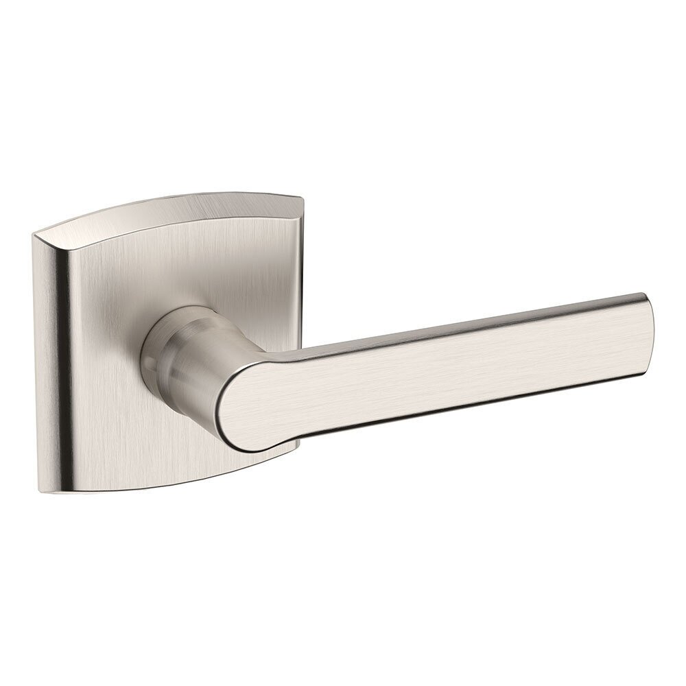 Right Handed Single Dummy Door Lever with Rose in Lifetime PVD Satin Nickel