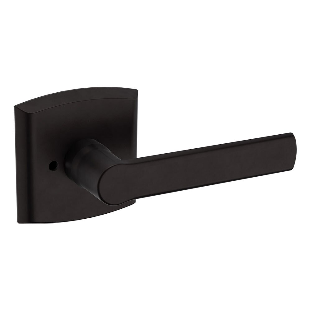 Privacy Door Lever with Rose in Oil Rubbed Bronze