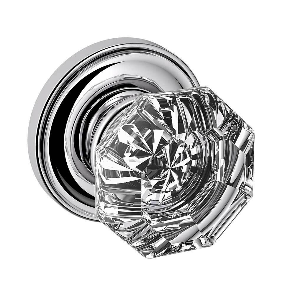 Dummy Set Door Knob with Classic Rose in Polished Chrome