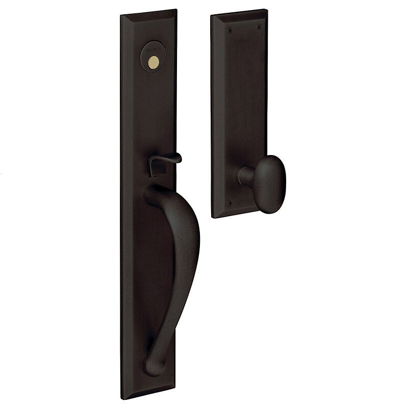 Full Escutcheon Full Dummy Handleset with Oval Knob in Oil Rubbed Bronze