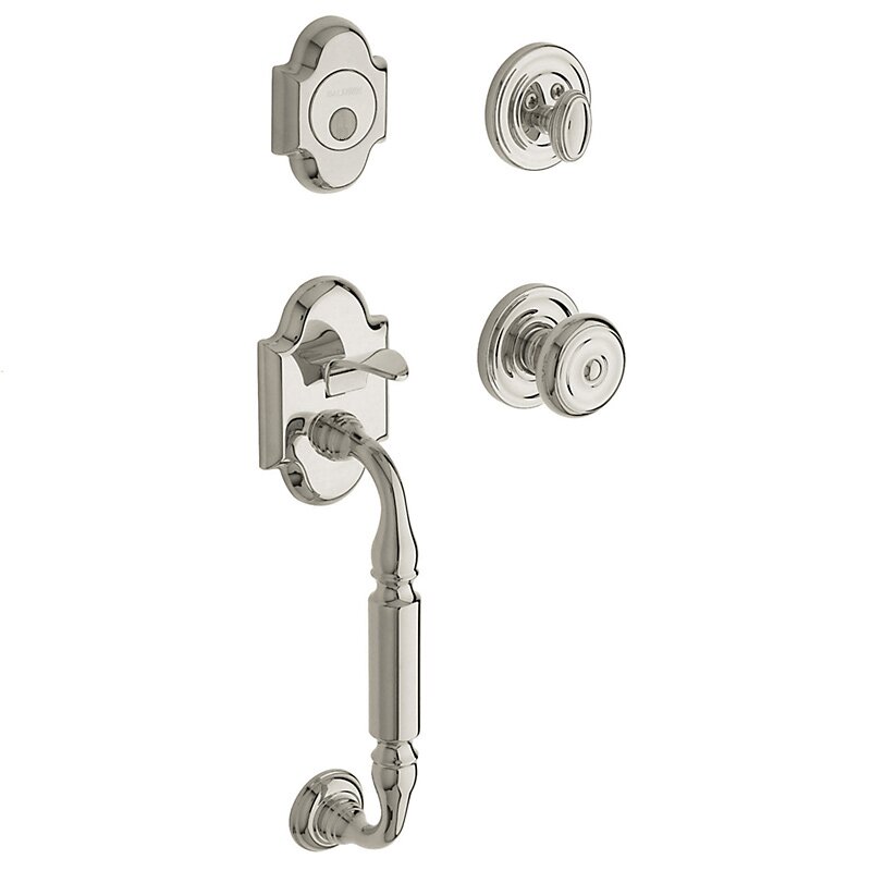 Sectional Full Dummy Handleset with Colonial Knob in Lifetime PVD Polished Nickel