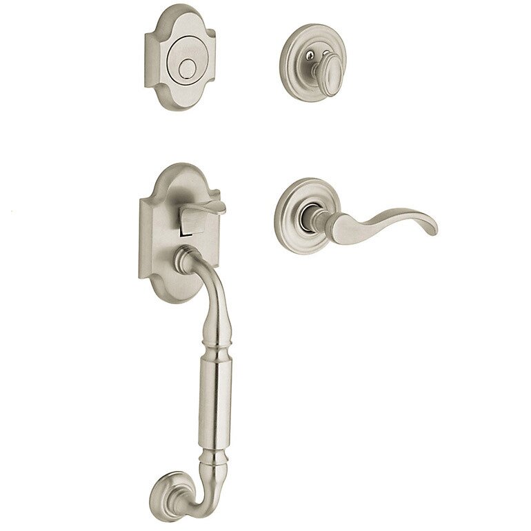 Sectional Left Handed Full Dummy Handleset with Wave Lever in Lifetime PVD Satin Nickel
