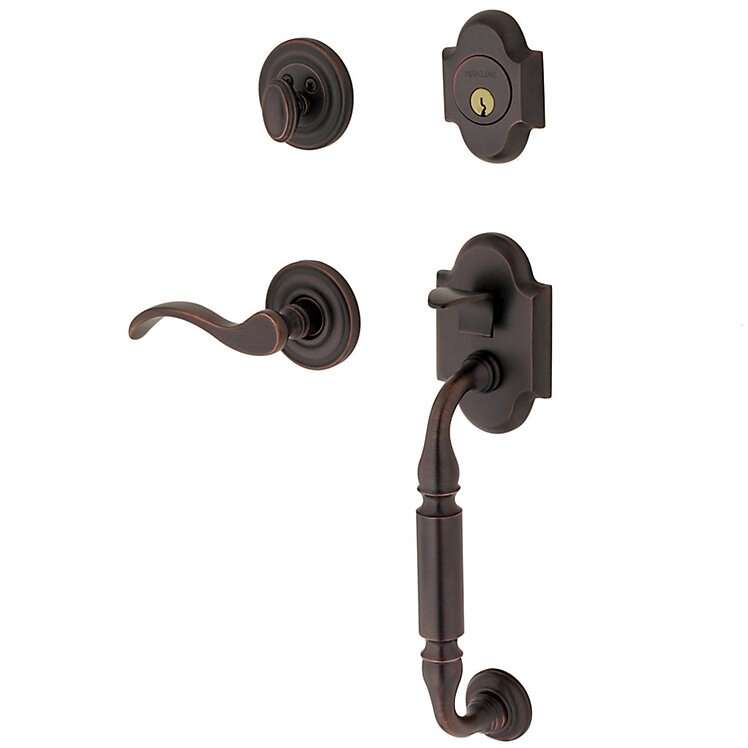 Sectional Right Handed Single Cylinder Handleset with Wave Lever in Oil Rubbed Bronze