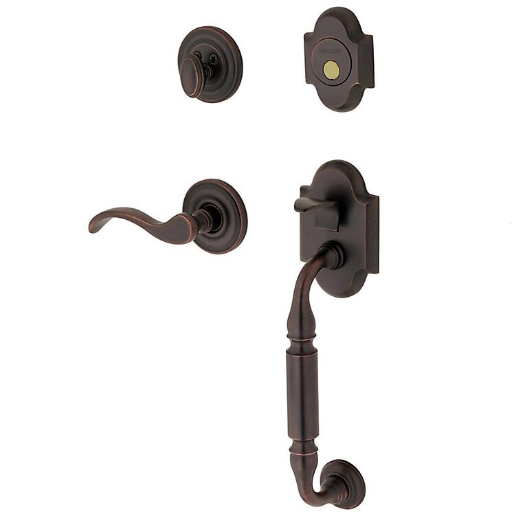 Sectional Right Handed Full Dummy Handleset with Wave Lever in Oil Rubbed Bronze