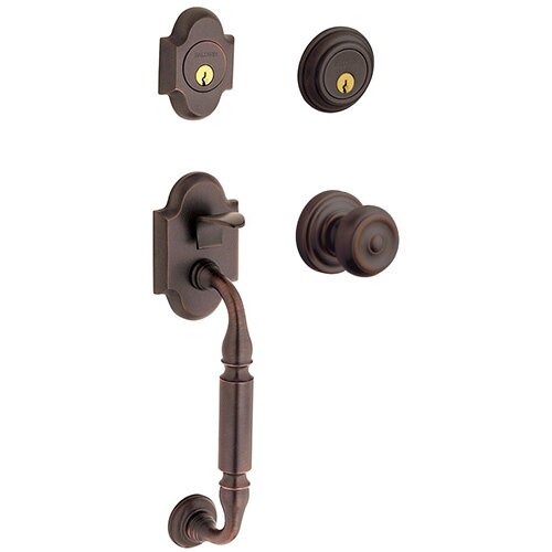 Sectional Double Cylinder Handleset with Colonial Knob in Venetian Bronze