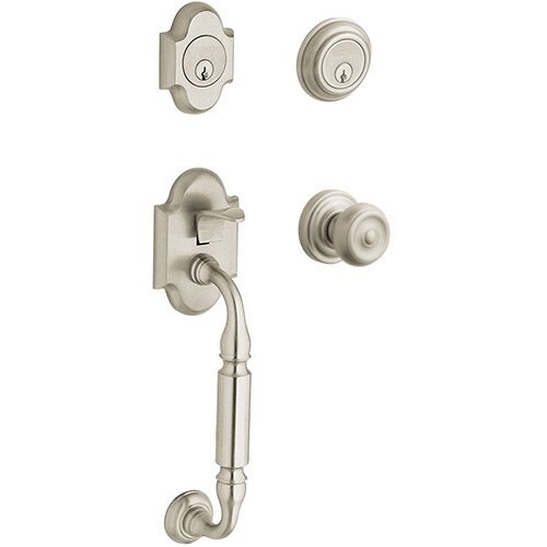 Sectional Double Cylinder Handleset with Colonial Knob in Satin Nickel