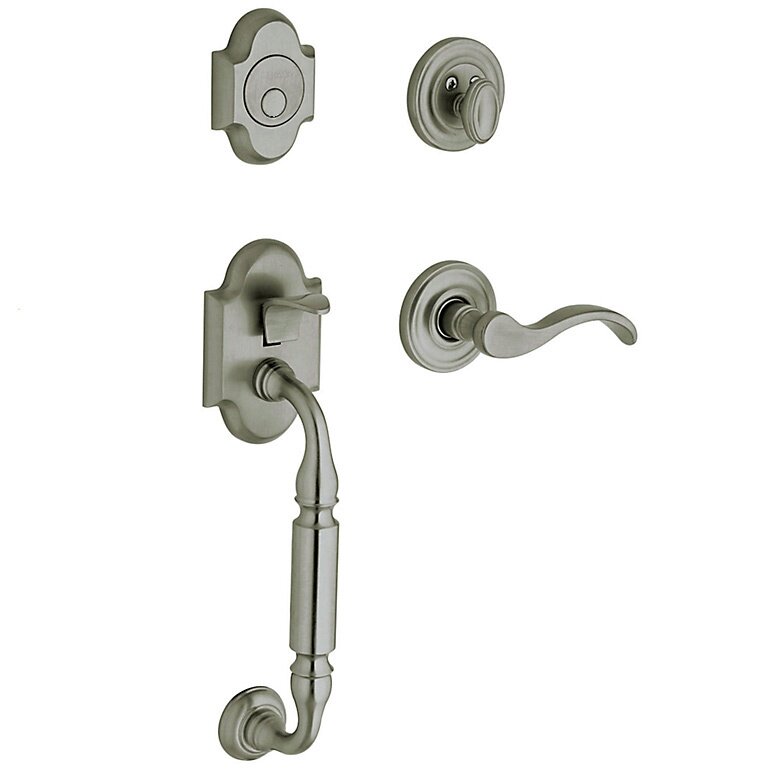 Sectional Left Handed Full Dummy Handleset with Wave Lever in Antique Nickel