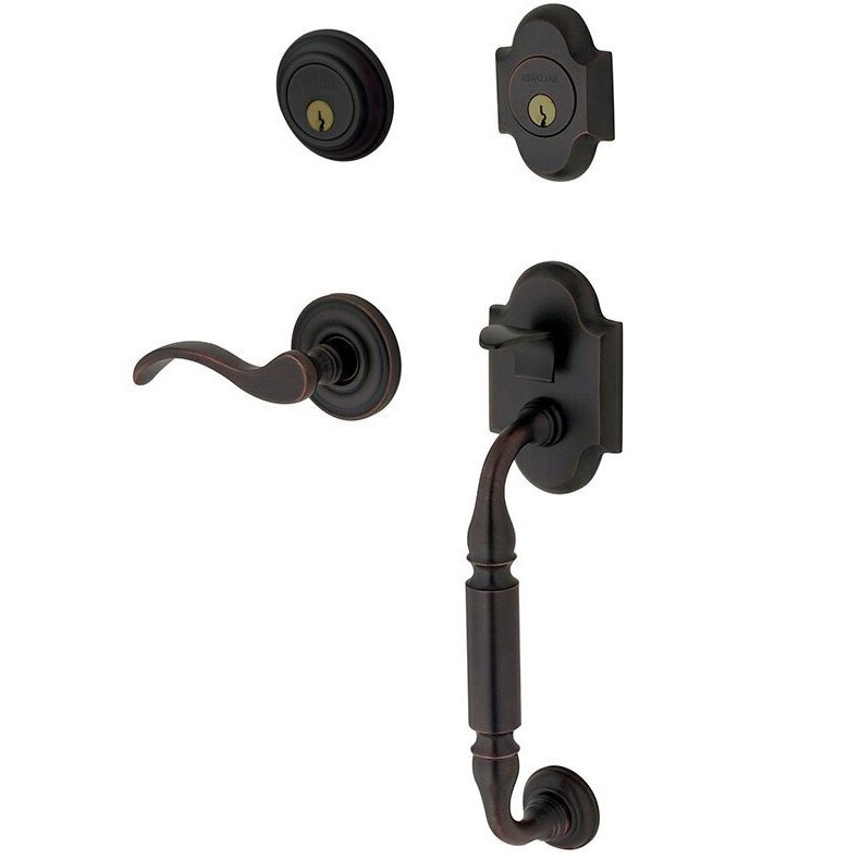 Sectional Right Handed Double Cylinder Handleset with Wave Lever in Satin Black