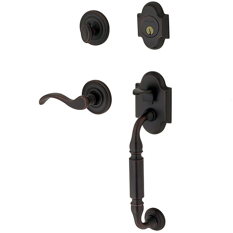 Sectional Right Handed Single Cylinder Handleset with Wave Lever in Satin Black