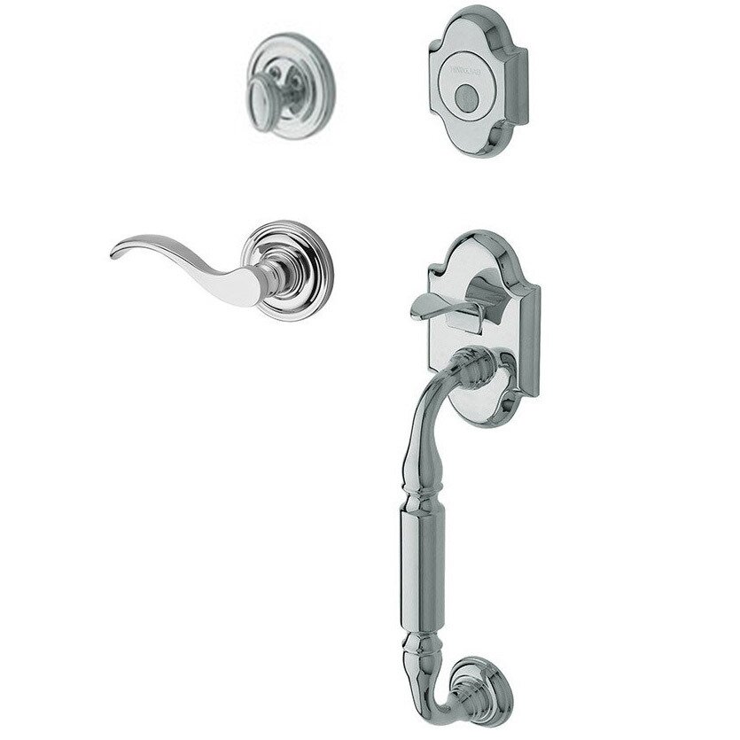 Sectional Right Handed Full Dummy Handleset with Wave Lever in Polished Chrome