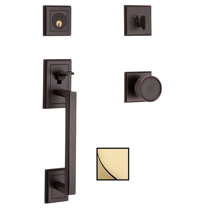 Full Dummy with Knob Sectional Handleset in Lifetime Pvd Polished Brass