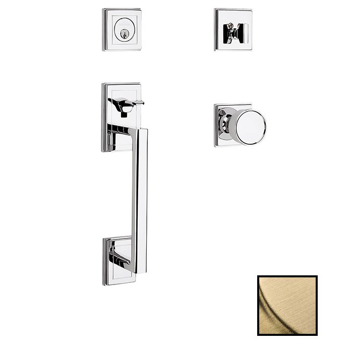 Single Cylinder with Knob Sectional Handleset in PVD Lifetime Satin Brass