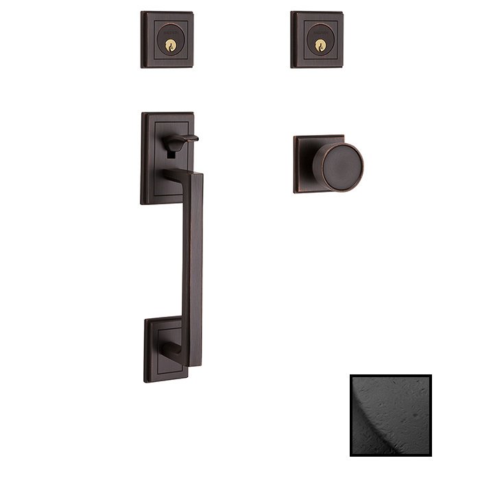 Double Cylinder Sectional Handleset in Distressed Oil Rubbed Bronze