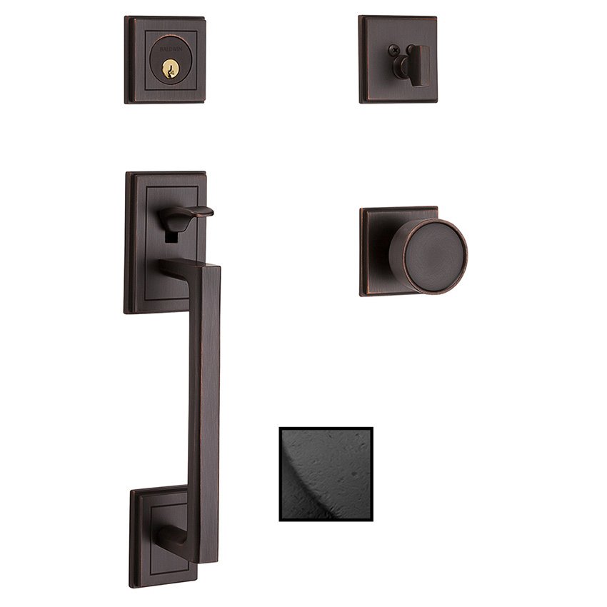 Full Dummy with Knob Sectional Handleset in Distressed Oil Rubbed Bronze