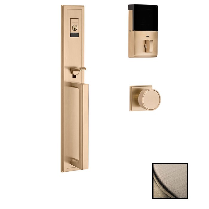 Single Cylinder with Knob Full Escutcheon EVOLVED Smart Handleset in Lifetime Pvd Satin Nickel