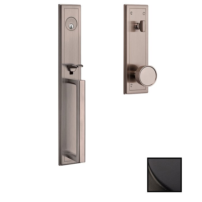 Full Escutcheon Single Cylinder Handleset with Knob in Oil Rubbed Bronze