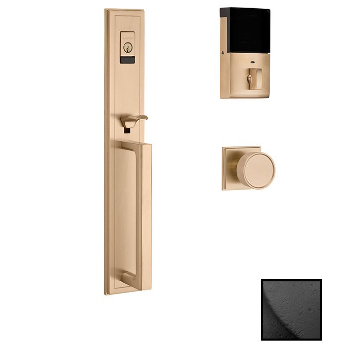 Single Cylinder with Knob Full Escutcheon EVOLVED Smart Handleset in Distressed Oil Rubbed Bronze