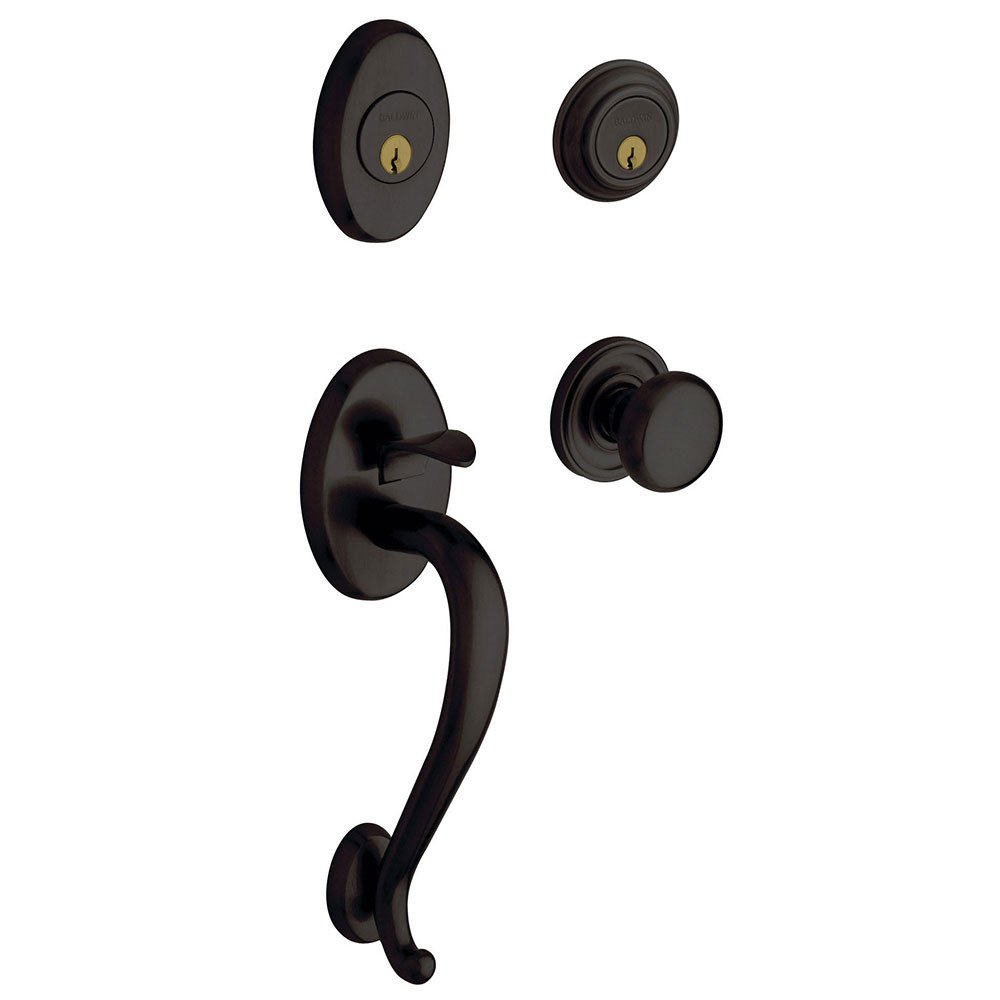 Sectional Double Cylinder Handleset with Classic Knob in Oil Rubbed Bronze