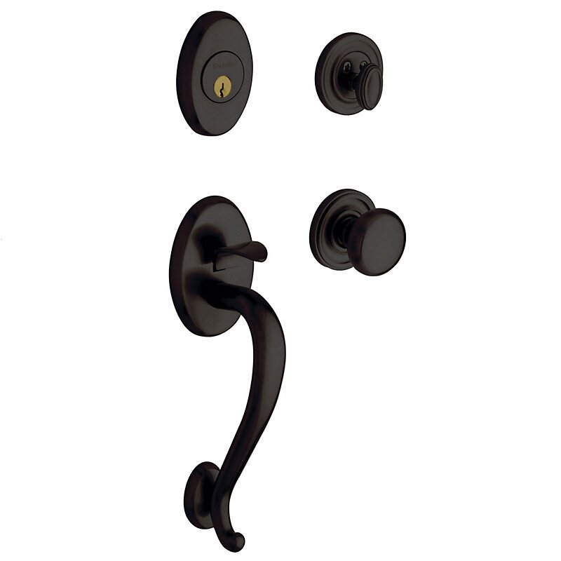 Sectional Single Cylinder Handleset with Classic Knob in Oil Rubbed Bronze