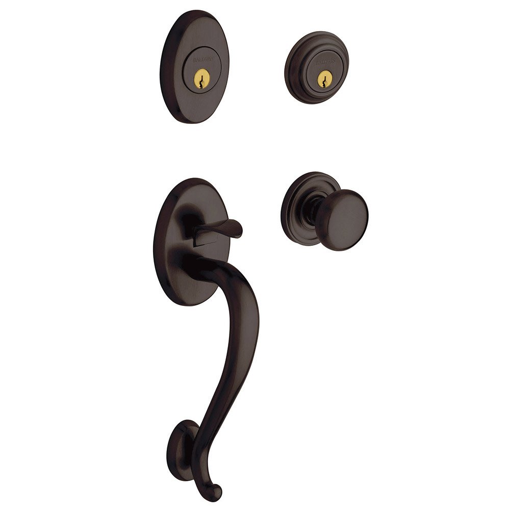 Sectional Double Cylinder Handleset with Classic Knob in Venetian Bronze