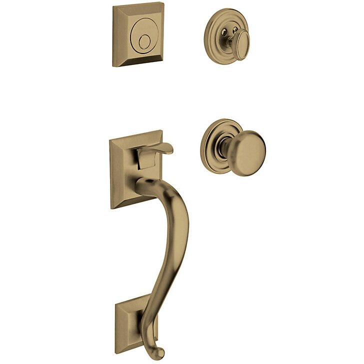 Sectional Full Dummy Handleset with Classic Knob in Satin Brass & Black