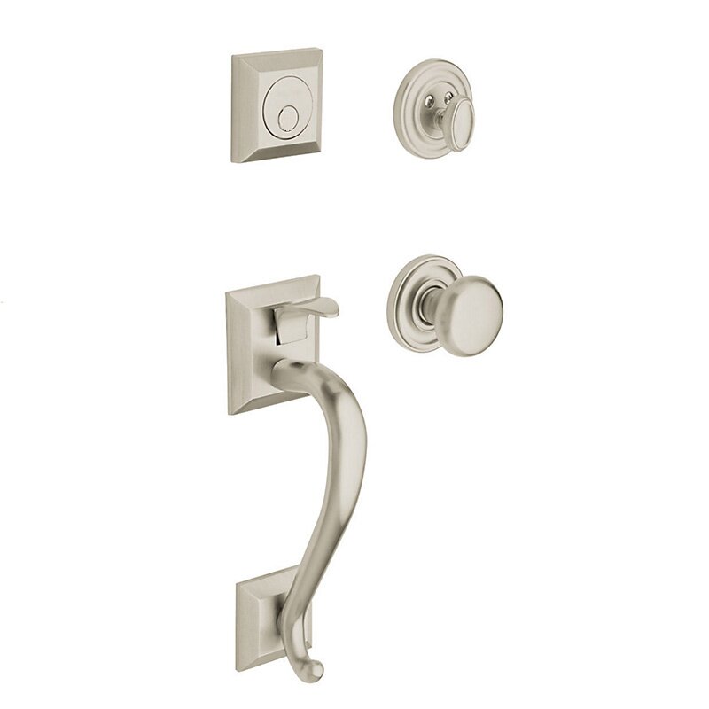 Sectional Full Dummy Handleset with Classic Knob in Lifetime PVD Satin Nickel