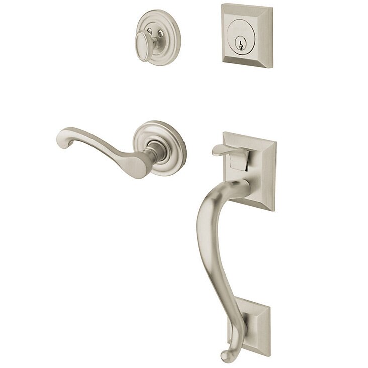 Sectional Right Handed Single Cylinder Handleset with Classic Lever in Lifetime PVD Satin Nickel