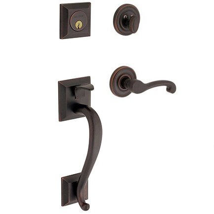 Sectional Left Handed Single Cylinder Handleset with Classic Lever in Oil Rubbed Bronze