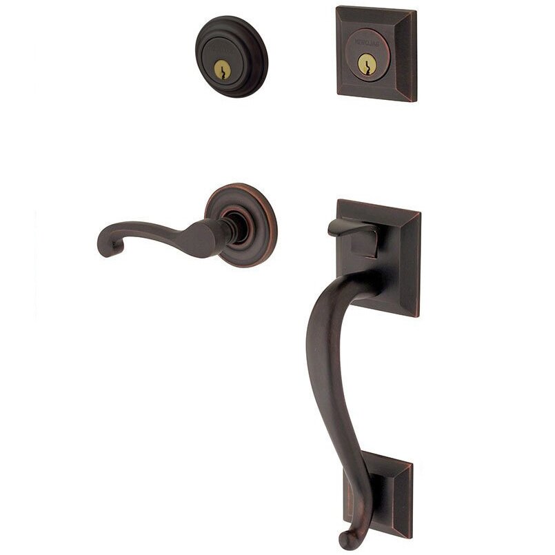 Sectional Right Handed Double Cylinder Handleset with Classic Lever in Oil Rubbed Bronze