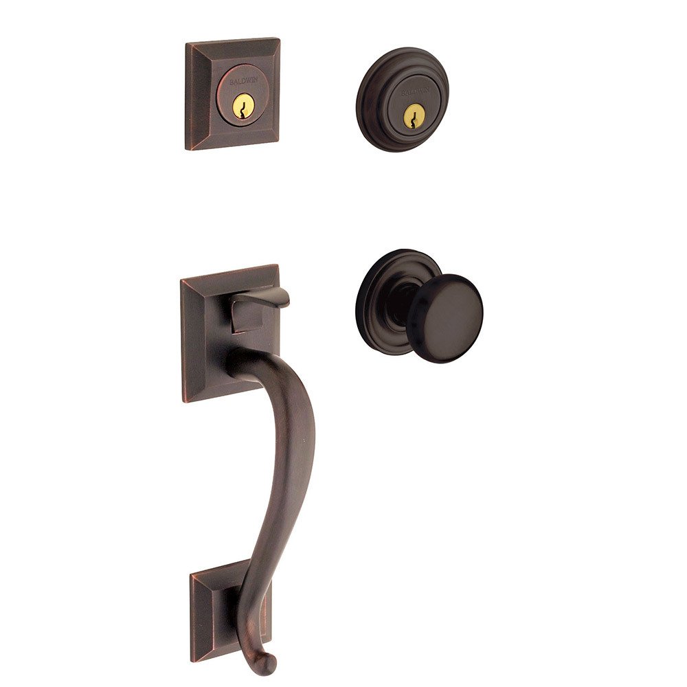 Sectional Double Cylinder Handleset with Classic Knob in Venetian Bronze