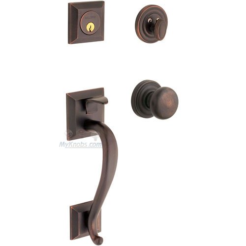 Sectional Single Cylinder Handleset with Classic Knob in Venetian Bronze