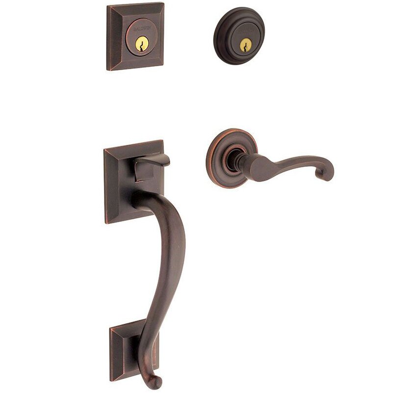Sectional Left Handed Double Cylinder Handleset with Classic Lever in Venetian Bronze