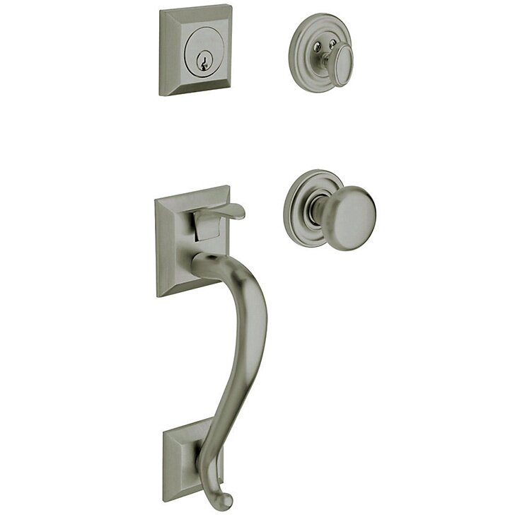 Sectional Single Cylinder Handleset with Classic Knob in PVD Graphite Nickel