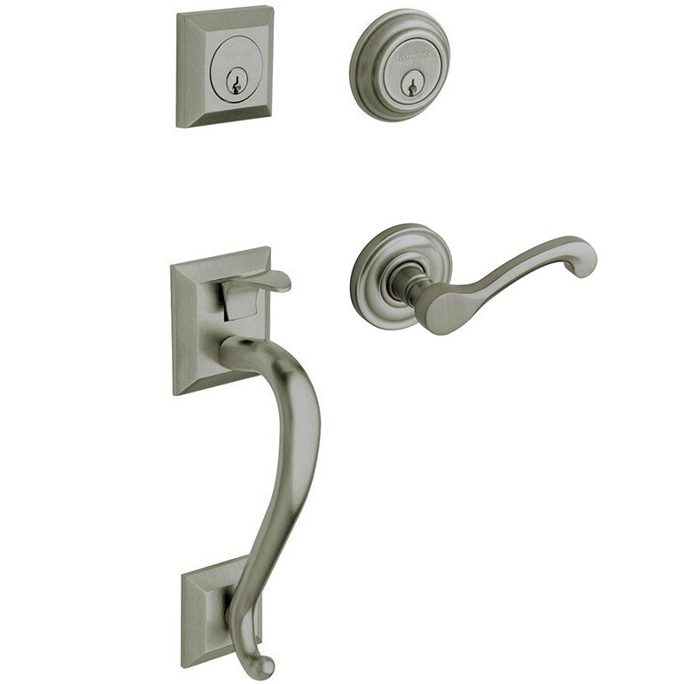 Sectional Left Handed Double Cylinder Handleset with Classic Lever in PVD Graphite Nickel