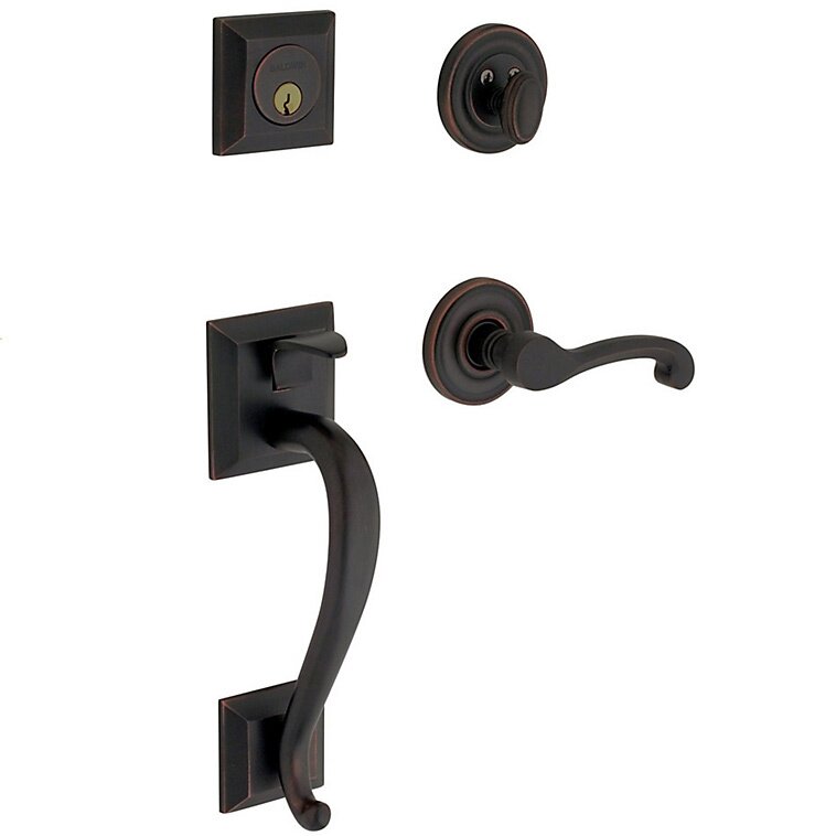Sectional Left Handed Single Cylinder Handleset with Classic Lever in Satin Black